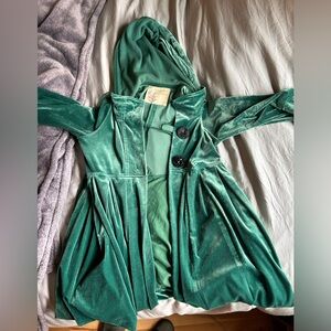 Velvet turquoise free people jacket